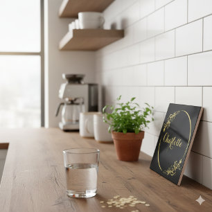 Personalized Name Stylish Frame Decorative Ceramic Tile