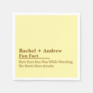 Personalized Name Stylish Fun Fact Wedding Napkins