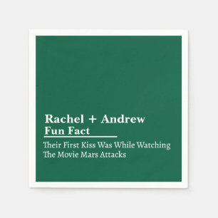 Personalized Name Stylish Fun Fact Wedding Napkins