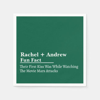 Personalized Name Stylish Fun Fact Wedding Napkins
