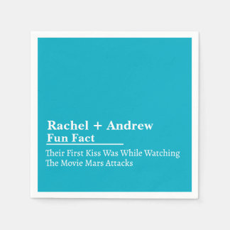 Personalized Name Stylish Fun Fact Wedding Napkins