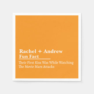 Personalized Name Stylish Fun Fact Wedding Napkins