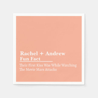 Personalized Name Stylish Fun Fact Wedding Napkins