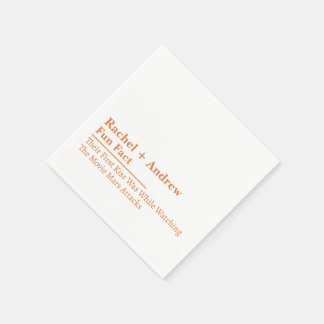Personalized Name Stylish Fun Fact Wedding Napkins