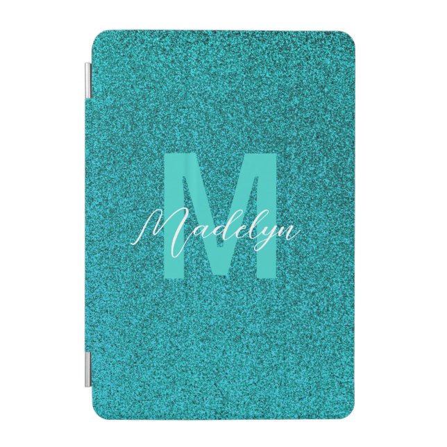Personalized Name Stylish Glitter green iPad Mini Cover (Front)