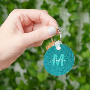 Personalized Name Stylish Glitter green Keychain