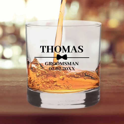  Personalized Name Stylish Groomsman Proposal Whiskey Glass