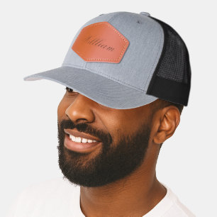 Personalized Name Stylish Leather Patch Hat