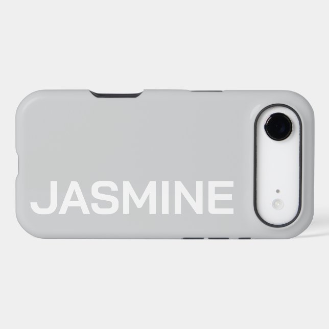 Personalized Name Stylish Minimal Monogram Modern iPhone Case (Back Horizontal)