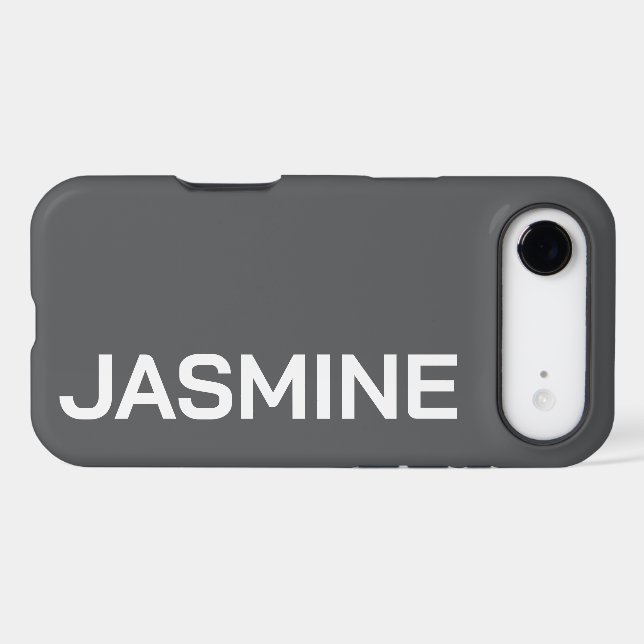 Personalized Name Stylish Minimal Monogram Modern iPhone Case (Back Horizontal)