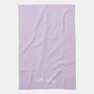 Personalized Name Stylish Modern Elegant lavender Kitchen Towel