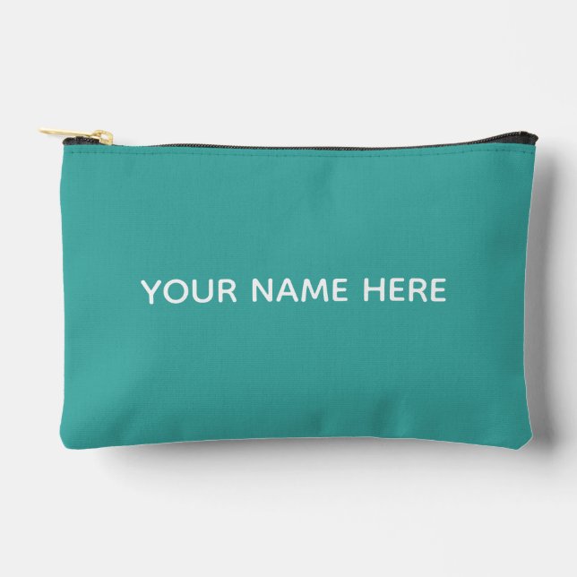 Personalized Name Stylish Modern Elegant Minimal  Accessory Pouch (Front)