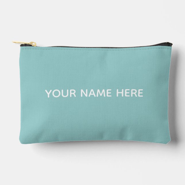 Personalized Name Stylish Modern Elegant Minimal Accessory Pouch (Front)