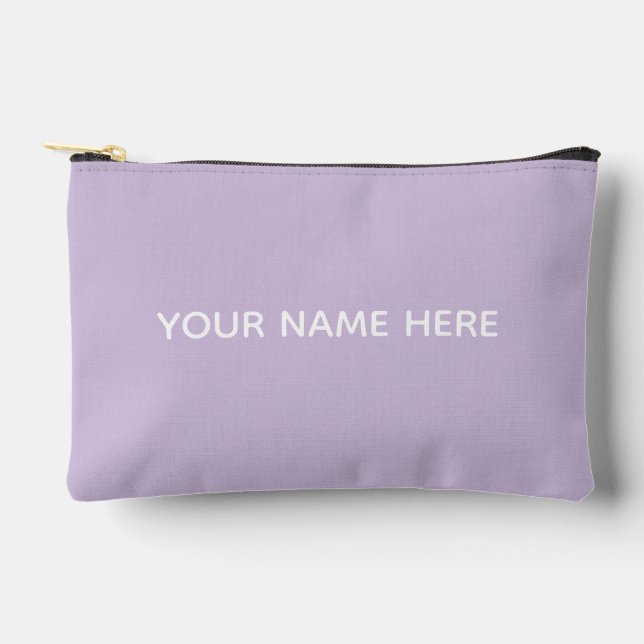Personalized Name Stylish Modern Elegant Minimal Accessory Pouch (Front)