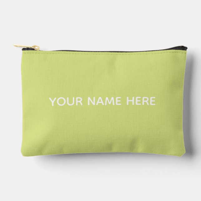 Personalized Name Stylish Modern Elegant Minimal Accessory Pouch (Front)