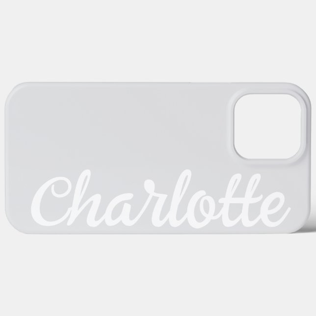 Personalized Name Stylish Modern Minimal LightGrey Case-Mate iPhone Case (Back (Horizontal))