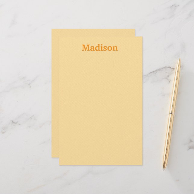 PERSONALIZED NAME STYLISH MODERN OFFICE SCHOOL  STATIONERY (Front/Back In Situ)