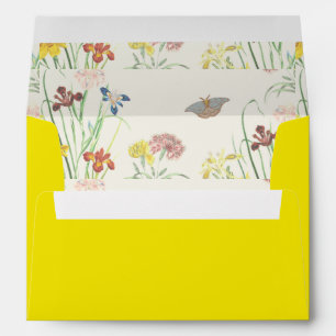 Personalized Name Stylish Modern Wedding Yellow Envelope