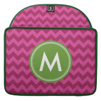 Personalized Name Stylish Purple Chevron Monogram Sleeve For MacBook Pro