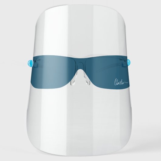 Personalized name sunglasses face shield (Front)