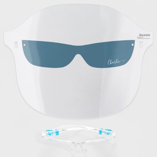 Personalized name sunglasses face shield (Front w/Glasses)