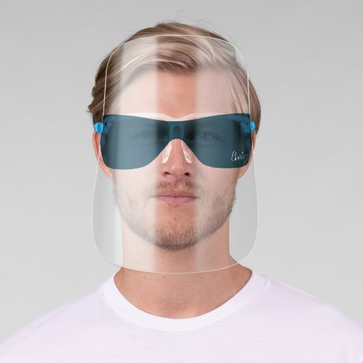 Personalized name sunglasses face shield (Insitu)