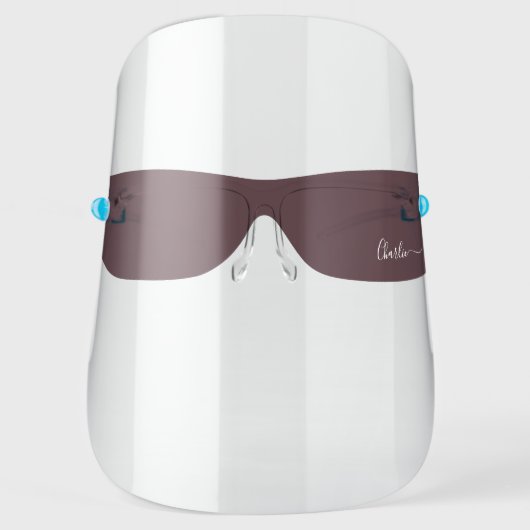 Personalized name sunglasses face shield (Front)