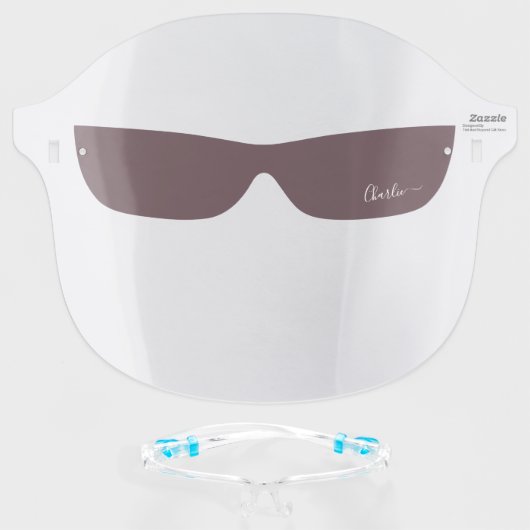 Personalized name sunglasses face shield (Front w/Glasses)