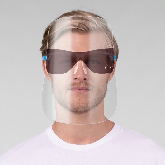 Personalized name sunglasses face shield (Insitu)