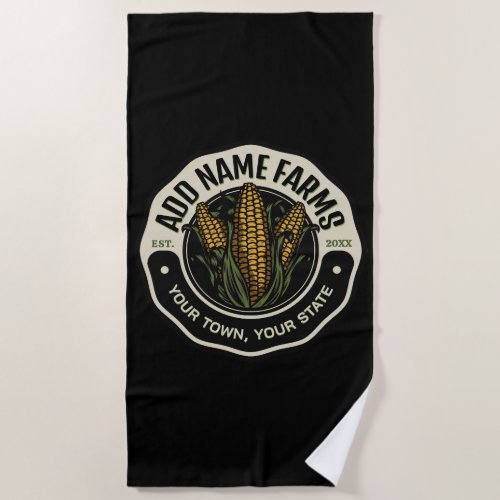 Personalized NAME Sweet Corn Garden Farm Farmer Beach Towel