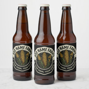 Personalized NAME Sweet Corn Garden Farm Farmer Beer Bottle Label