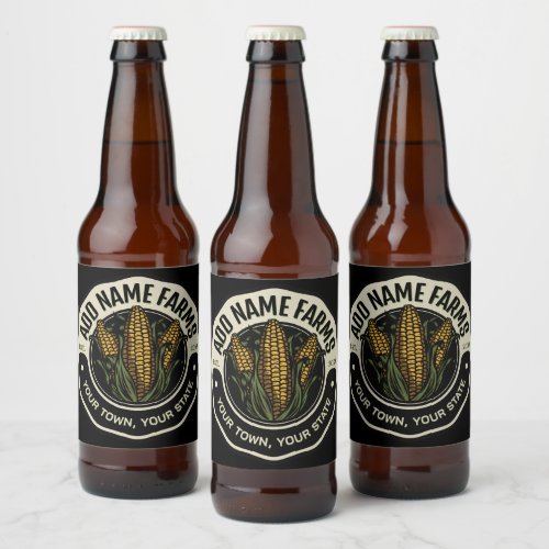 Personalized NAME Sweet Corn Garden Farm Farmer  Beer Bottle Label