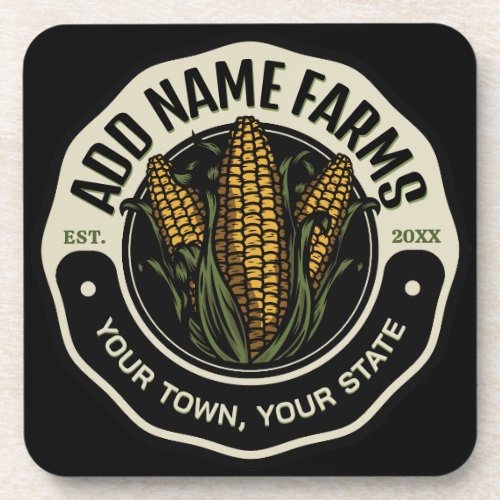 Personalized NAME Sweet Corn Garden Farm Farmer  Beverage Coaster