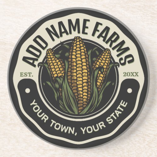 Personalized NAME Sweet Corn Garden Farm Farmer Coaster