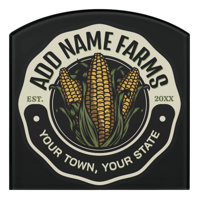 Personalized NAME Sweet Corn Garden Farm Farmer Door Sign (Contour Front)