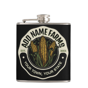 Personalized NAME Sweet Corn Garden Farm Farmer  Flask