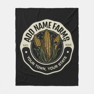 Personalized NAME Sweet Corn Garden Farm Farmer Fleece Blanket