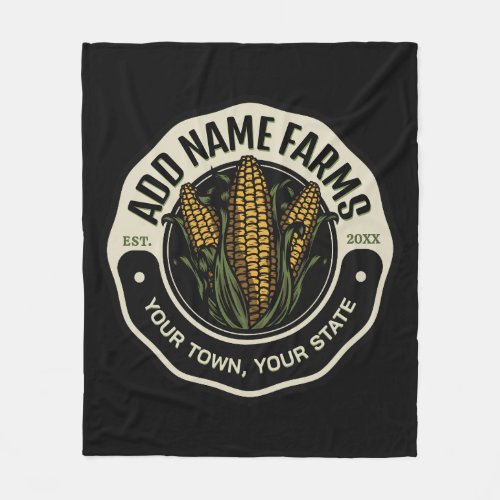 Personalized NAME Sweet Corn Garden Farm Farmer  Fleece Blanket