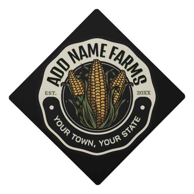 Personalized NAME Sweet Corn Garden Farm Farmer Graduation Cap Topper (Front)