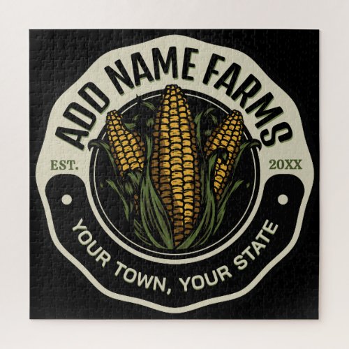 Personalized NAME Sweet Corn Garden Farm Farmer  Jigsaw Puzzle