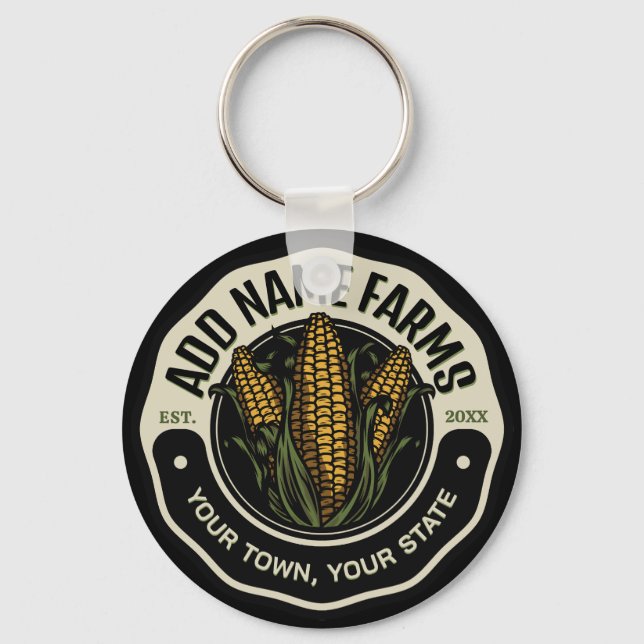 Personalized NAME Sweet Corn Garden Farm Farmer  Keychain (Front)