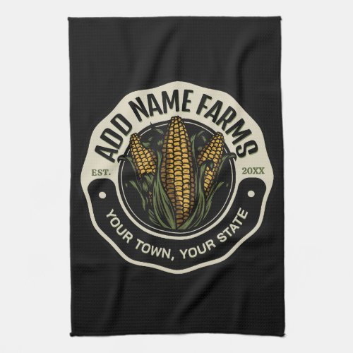 Personalized NAME Sweet Corn Garden Farm Farmer  Kitchen Towel