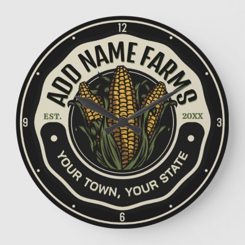 Personalized NAME Sweet Corn Garden Farm Farmer Large Clock