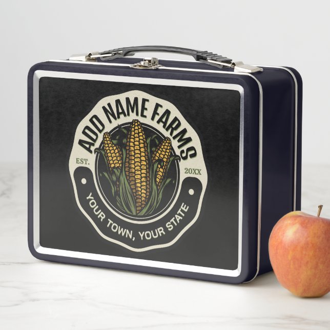 Personalized NAME Sweet Corn Garden Farm Farmer Metal Lunch Box (In Situ)
