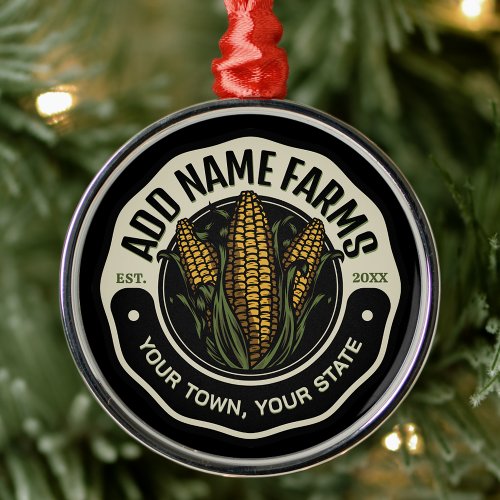 Personalized NAME Sweet Corn Garden Farm Farmer Metal Ornament