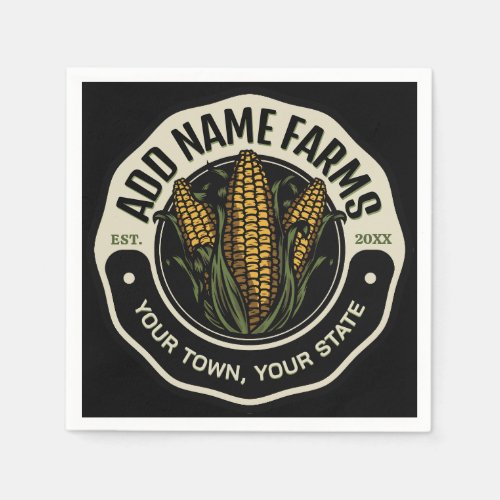 Personalized NAME Sweet Corn Garden Farm Farmer  Napkins