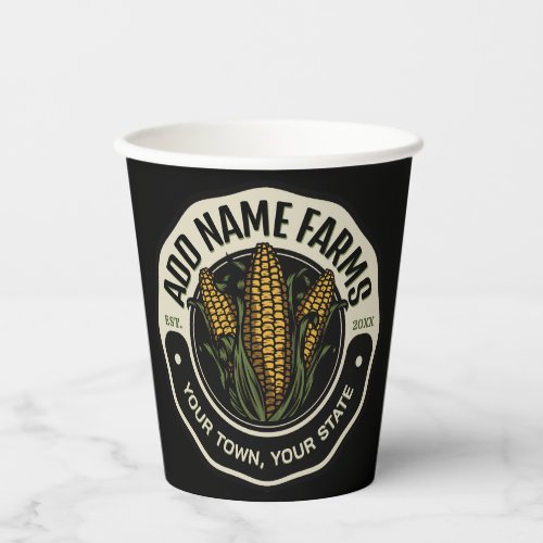 Personalized NAME Sweet Corn Garden Farm Farmer  Paper Cups