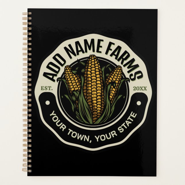 Personalized NAME Sweet Corn Garden Farm Farmer Planner (Front)