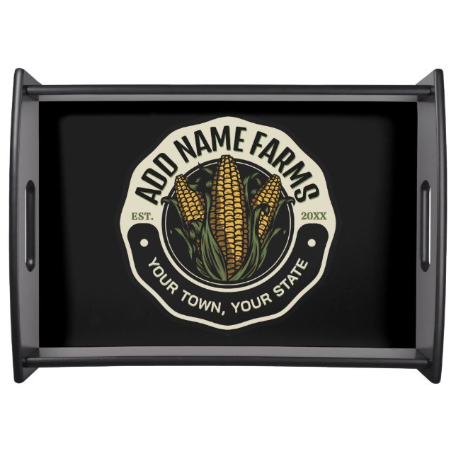Personalized NAME Sweet Corn Garden Farm Farmer Serving Tray (Front)