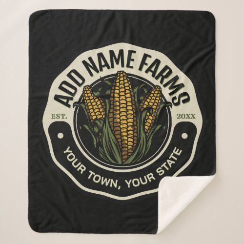 Personalized NAME Sweet Corn Garden Farm Farmer  Sherpa Blanket